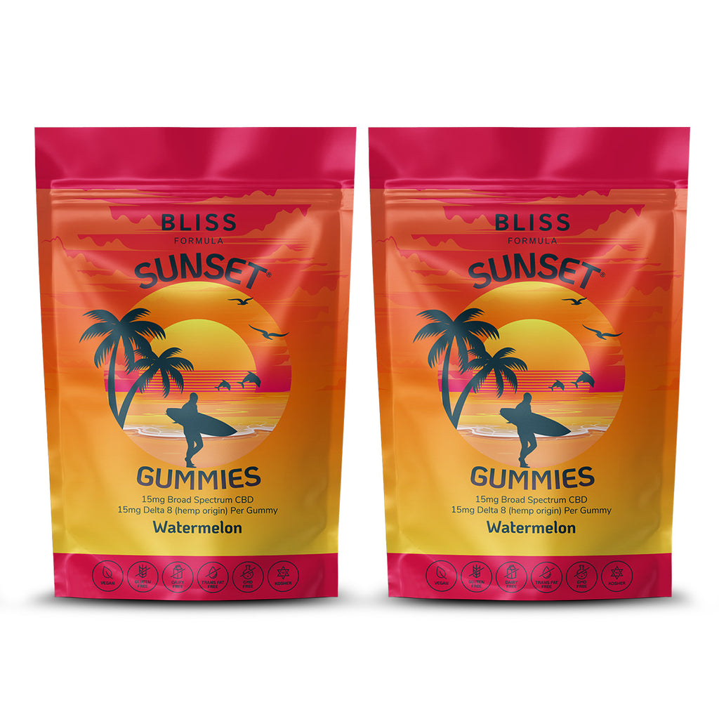 SUNSET® Gummies 15 Pack (225mg Broad Spectrum CBD + 225mg Delta 8)