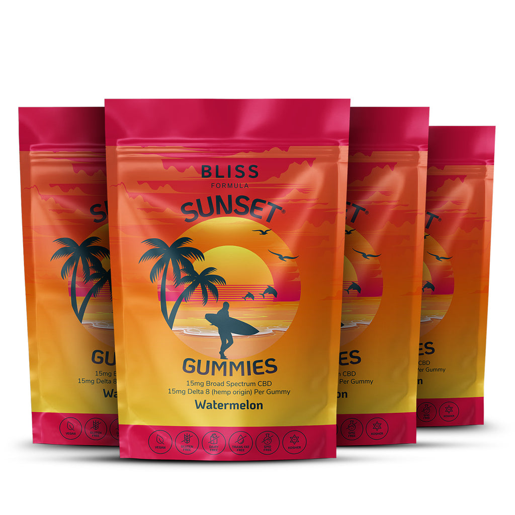 SUNSET® Gummies 15 Pack (225mg Broad Spectrum CBD + 225mg Delta 8)